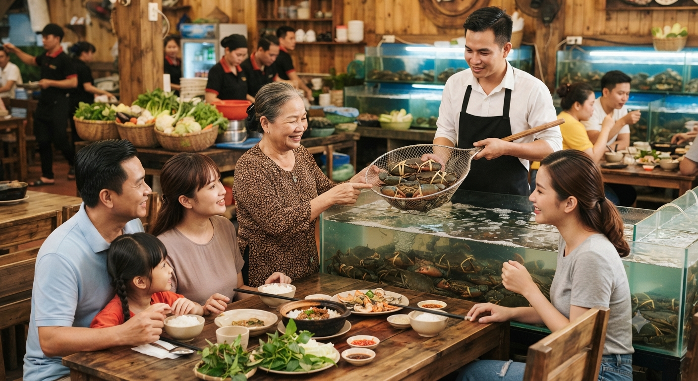 Lựa chọn cua chuẩn xác cho bàn ăn gia đình từ năm đến tám người