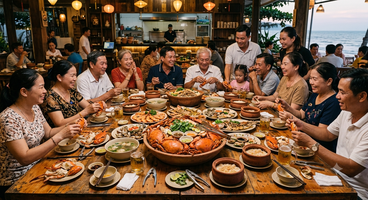 Bí quyết gọi cua cho bàn tiệc đông người trên mười người